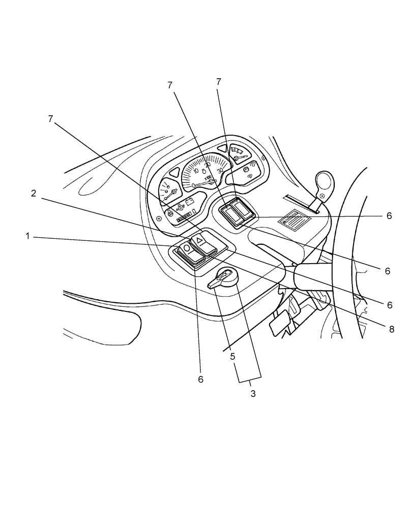 Схема запчастей Case IH D35 - (06.09) - SWITCHES-MAIN LIGHT, HAZARD FLASHER, TURN SIGNAL (06) - ELECTRICAL SYSTEMS