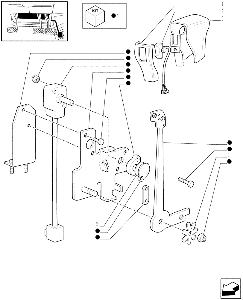 Схема запчастей Case IH MXM175 - (1.95.4/01[02]) - ACCELERATOR HAND CONTROL LINKAGE (10) - OPERATORS PLATFORM/CAB