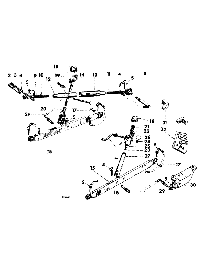 Схема запчастей Case IH B275 - (117) - ATTACHMENTS, THREE POINT LINKAGE ATTACHMENT Attachments