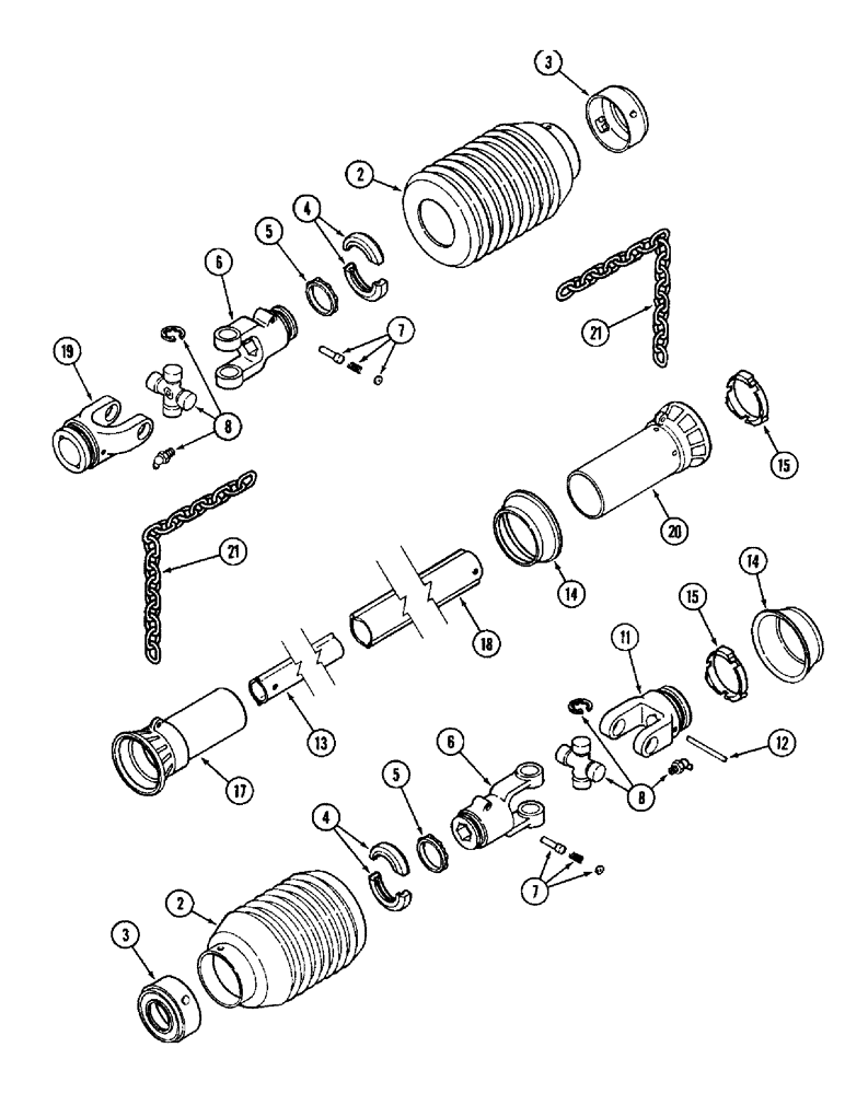 Схема запчастей Case IH 1020 - (9B-32) - KNIFE DRIVE SHAFT, 22.5, 25.0 AND 30.0 FOOT HEADER (WALTERSHEID) (09) - CHASSIS/ATTACHMENTS