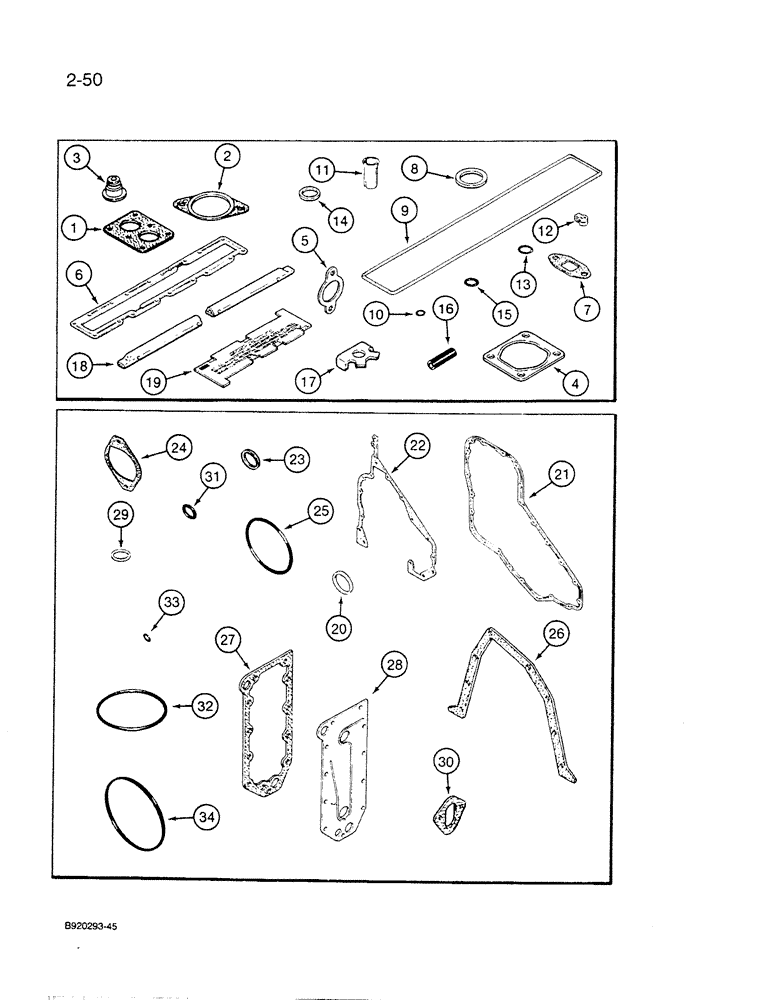 Схема запчастей Case IH 6830TA - (2-50) - ENGINE GASKET KITS, 6T-830 ENGINE, 6TA-830 ENGINE, VALVE GRIND 