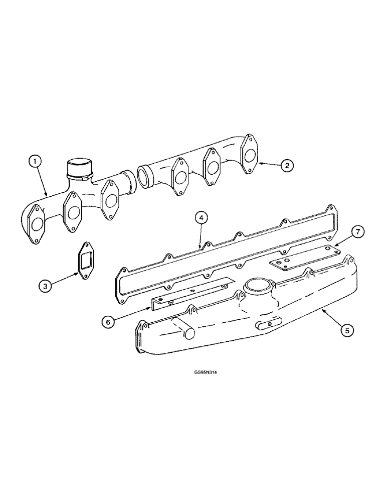 Схема запчастей Case IH D-360 - (9B-58) - INTAKE AND EXHAUST MANIFOLD 