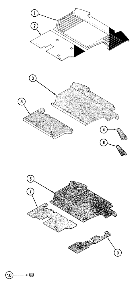 Схема запчастей Case IH 7220 - (9-124) - CAB, FLOOR MATS (09) - CHASSIS/ATTACHMENTS