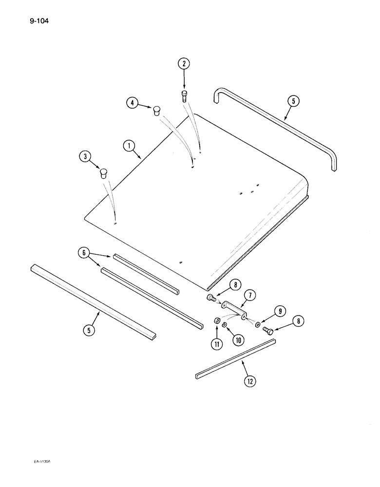 Схема запчастей Case IH 895 - (9-104) - ROLL OVER PROTECTION FRAME, TWO POST ROPS CANOPY (09) - CHASSIS/ATTACHMENTS