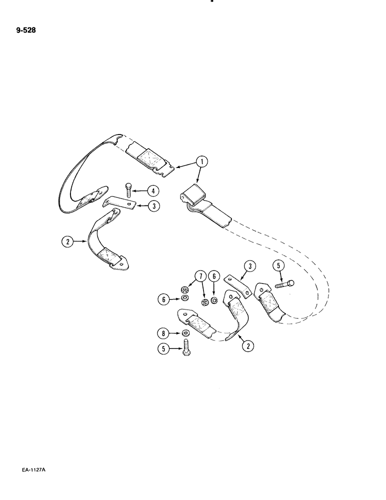 Схема запчастей Case IH 885 - (9-528) - SEAT BELT, WITHOUT CAB (09) - CHASSIS/ATTACHMENTS