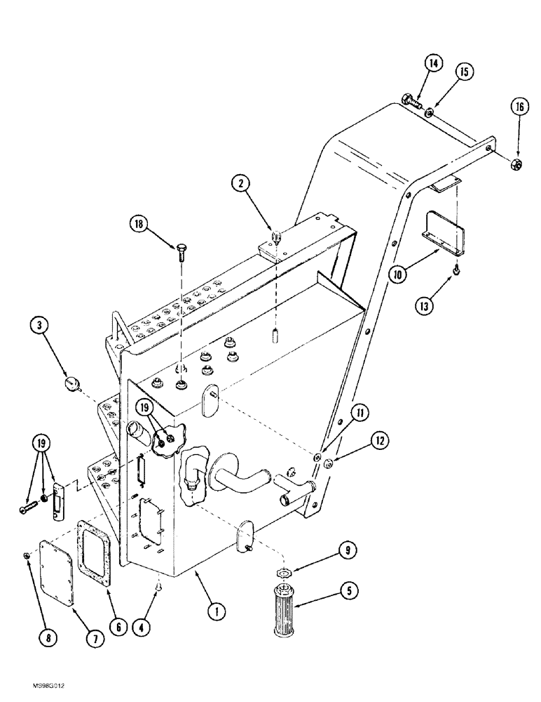 Схема запчастей Case IH 9380 QUADTRAC - (8-022) - HYDRAULIC TANK (08) - HYDRAULICS