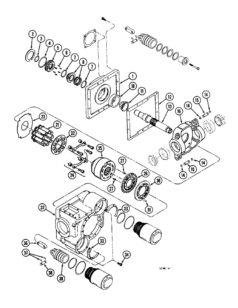 Схема запчастей Case IH 1660 - (6-48) - HYDROSTATIC MOTOR, TWO SPEED (03) - POWER TRAIN