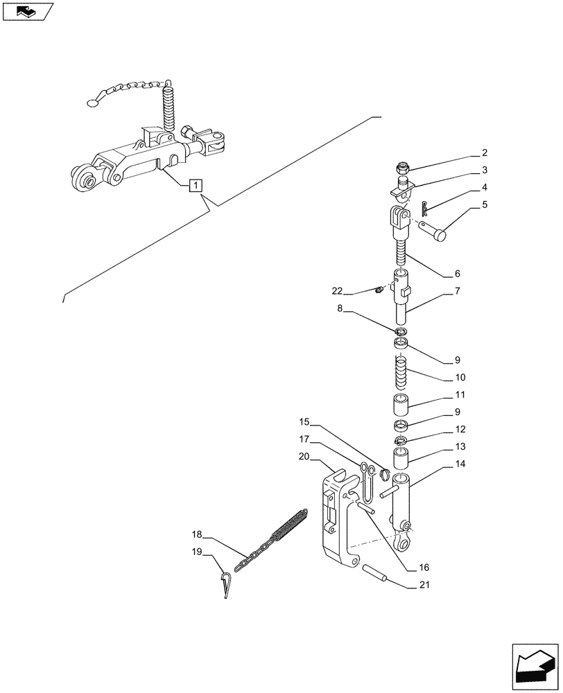 Схема запчастей Case IH PUMA 185 - (35.120.0301) - AUTOMATIC LINKAGE STABILIZER - BREAKDOWN (VAR.720946-728754 / 743621) (35) - HYDRAULIC SYSTEMS