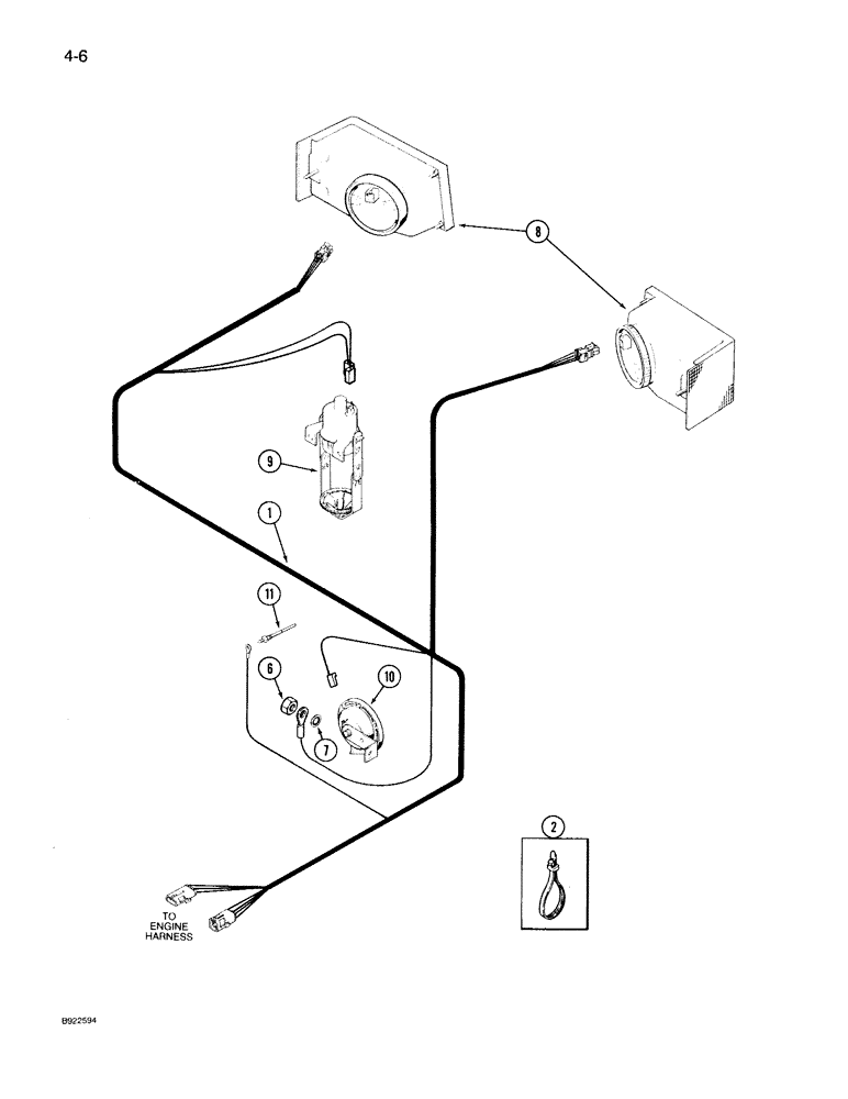 Схема запчастей Case IH 7140 - (4-006) - FRONT HARNESS (04) - ELECTRICAL SYSTEMS