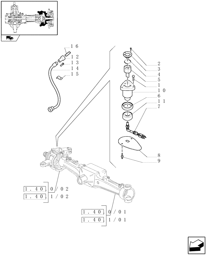 Схема запчастей Case IH PUMA 140 - (1.75.0[03]) - FRONT AXLE WITH STEERING SENSOR - SENSOR AND RELATED PARTS (06) - ELECTRICAL SYSTEMS