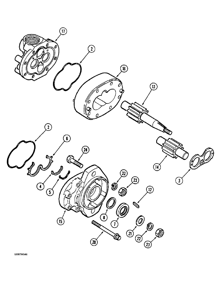 Схема запчастей Case IH 1660 - (8-044) - HEADER LIFT PUMP, PRIOR TO P.I.N. JJC0103800 (07) - HYDRAULICS