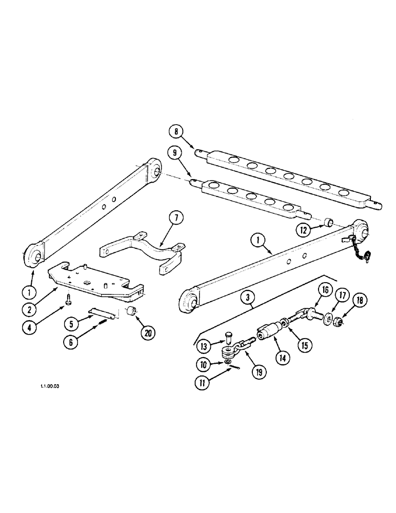 Схема запчастей Case IH 2140 - (9-110[B]) - LOWER LINKS - THREE POINT HITCH, NARROW VERSION ONLY, 2140 - (P.I.N. : CGC4409-) (09) - CHASSIS/ATTACHMENTS