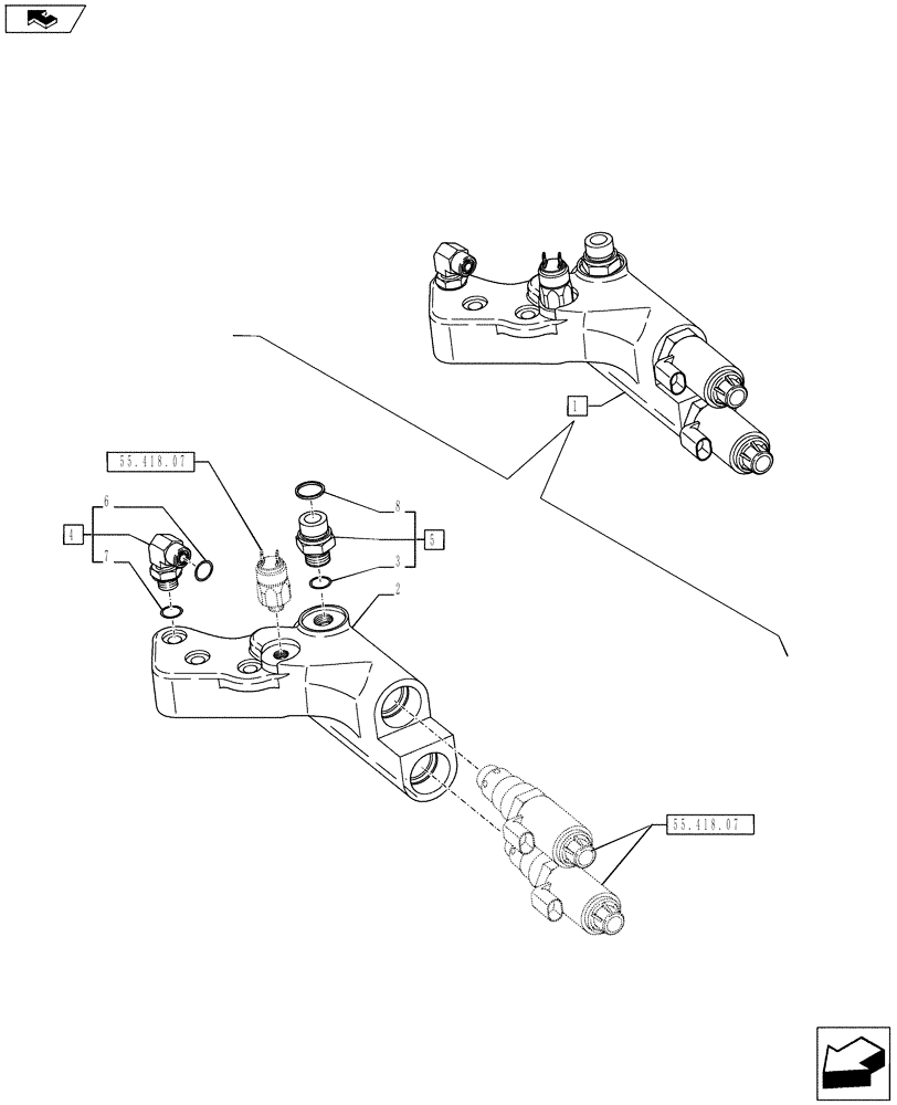 Схема запчастей Case IH PUMA 185 - (25.100.02[05]) - CLASS 4 4WD AXLE WITH ACTIVE SUSPENSION SKY HOOK - VALVE - C7091 (VAR.720463-728212) (25) - FRONT AXLE SYSTEM