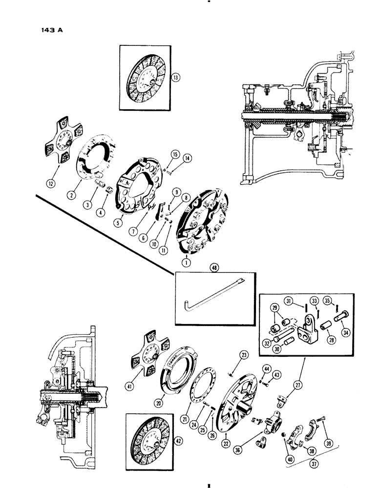 Схема запчастей Case IH 730 SERIES - (143A) - A33109 CLUTCH, ALL 730 AND 830, EXCEPT GROVE, A9993 CLUTCH FOR 730 GROVE (06) - POWER TRAIN