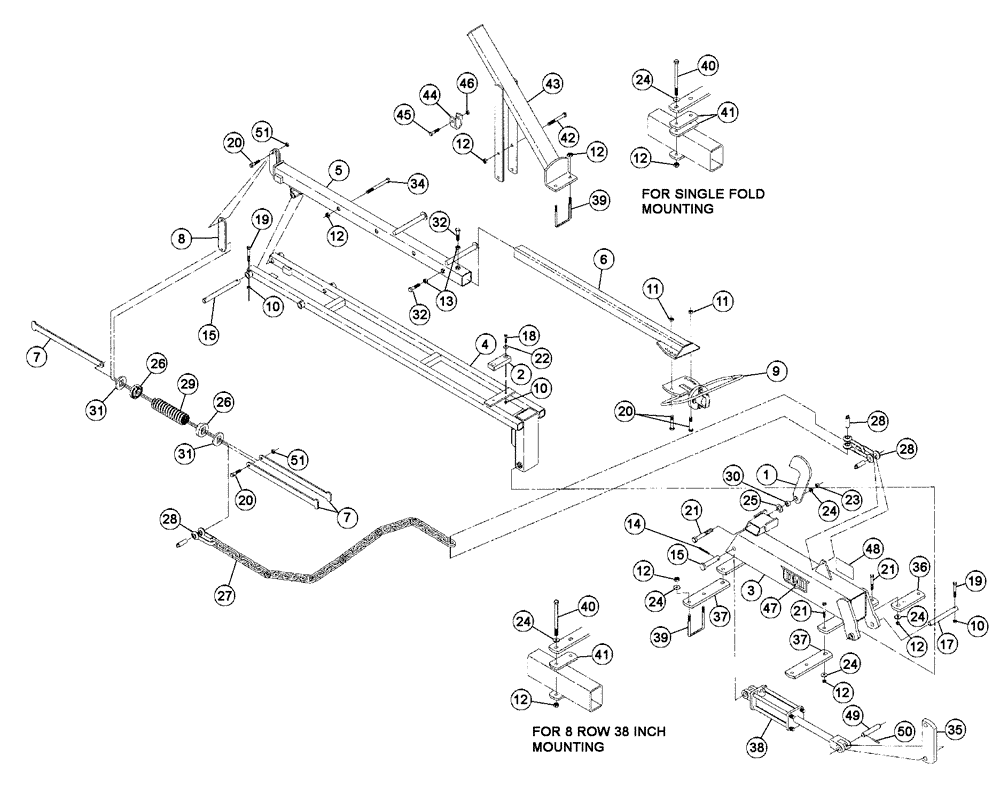 Схема запчастей Case IH NPX5300 - (75.200.21) - 12-30 OR 8-38 ROW MARKER OPTION (75) - SOIL PREPARATION