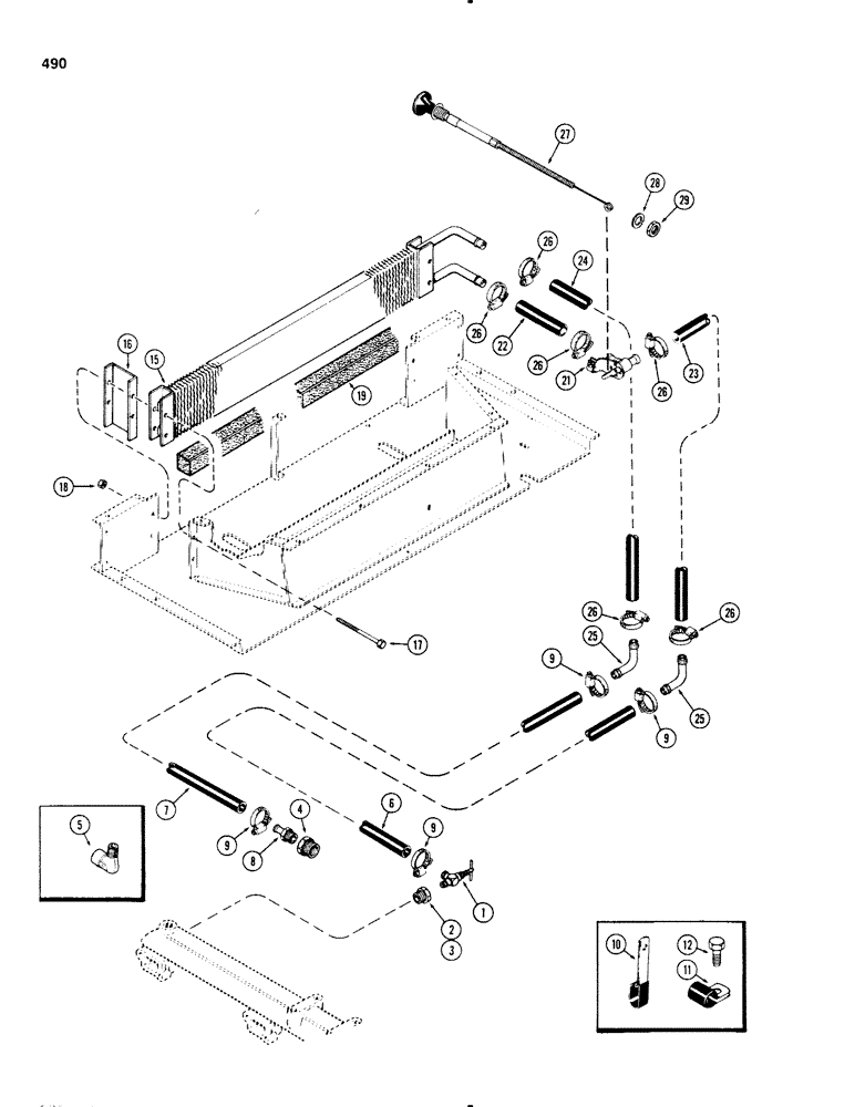 Схема запчастей Case IH 1270 - (490) - CAB, HEATER AND TUBES (09) - CHASSIS/ATTACHMENTS