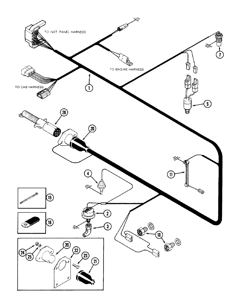 Схема запчастей Case IH 4690 - (4-074) - TRANSMISSION WIRING (04) - ELECTRICAL SYSTEMS