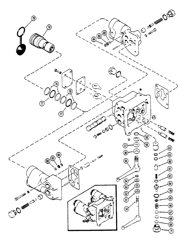 Схема запчастей Case IH 2670 - (356) - A77072 REMOTE HYDRAULIC VALVE, WITH RELIEF VALVE, USED BEFORE TRACTOR SERIAL NUMBER 8763920 (CONT) (08) - HYDRAULICS