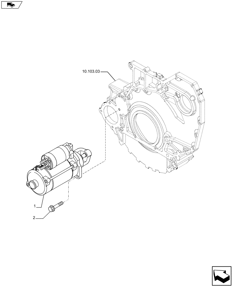 Схема запчастей Case IH F4GE9684B J605 - (55.201.01) - STARTER MOTOR (504028114-504036933) (55) - ELECTRICAL SYSTEMS