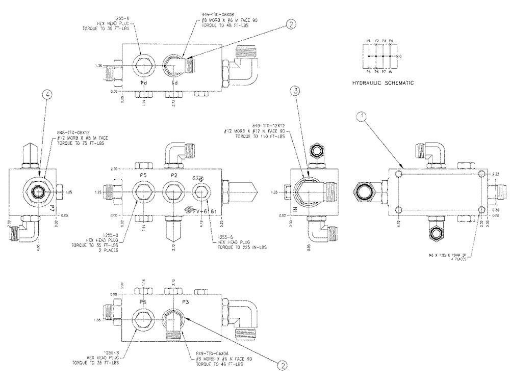 Схема запчастей Case IH SPX3320 - (06-023) - MANIFOLD, PRESSURE COMP Hydraulic Plumbing