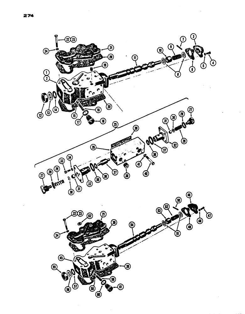 Схема запчастей Case IH 430 - (274) - HYDRAULIC CONTROL VALVE PARTS, EAGLE HITCH TRACTOR, PRIOR TO S/N 8262800 (08) - HYDRAULICS