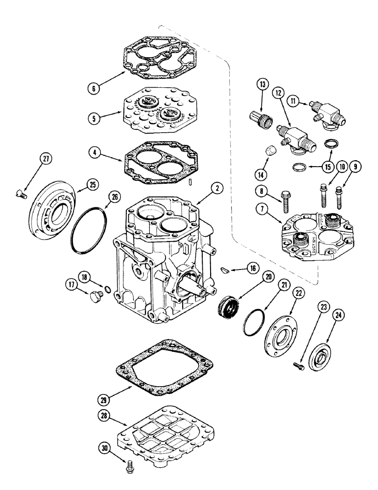 Схема запчастей Case IH 2594 - (9-154) - AIR CONDITIONING, AIR COMPRESSOR (09) - CHASSIS/ATTACHMENTS