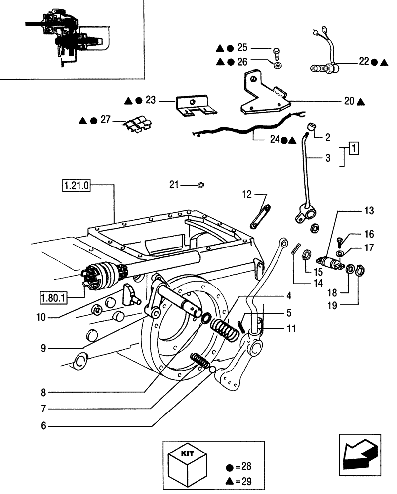 Схема запчастей Case IH JX85 - (1.80.2) - POWER TAKE-OFF CONTROLS (07) - HYDRAULIC SYSTEM