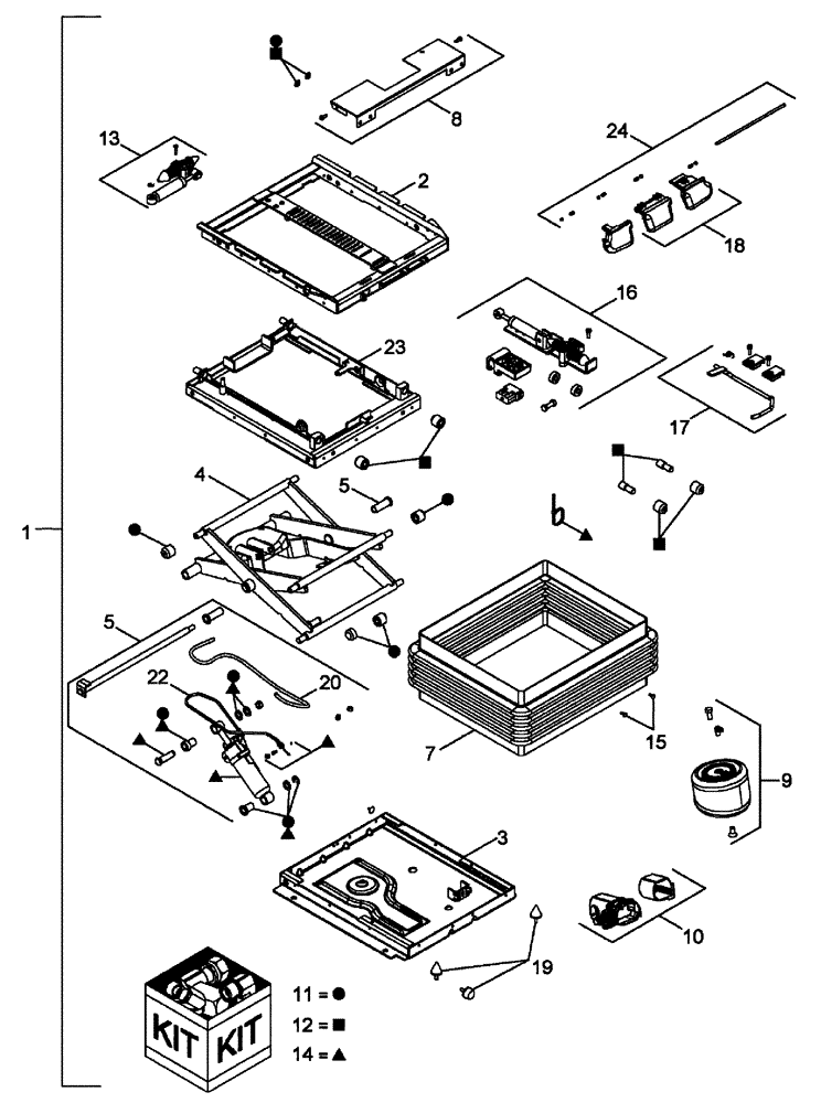 Схема запчастей Case IH TITAN 3520 - (01-040[03]) - SUSPENSION ASSEMBLY, SEAT, ENDING 01/2009 (10) - CAB