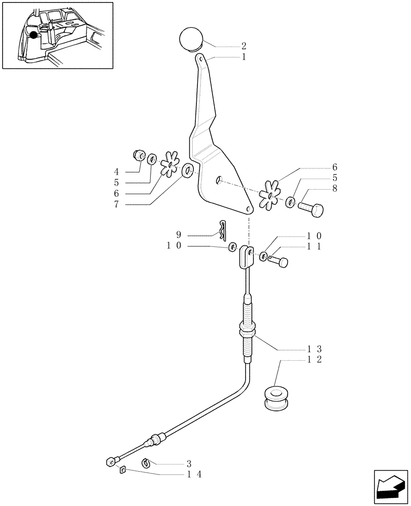 Схема запчастей Case IH MXU115 - (1.95.4) - ACCELERATOR HAND CONTROL LINKAGE (10) - OPERATORS PLATFORM/CAB