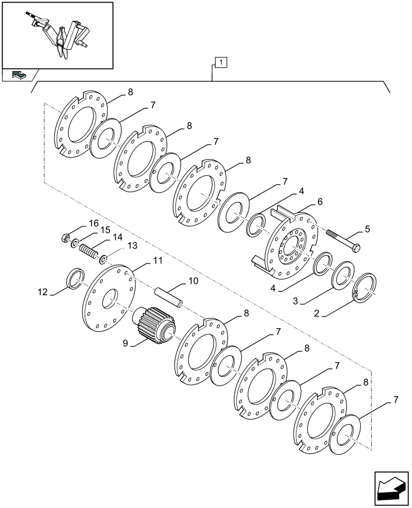 Схема запчастей Case IH LBX332P - (13.13[01]) - PACKER CLUTCH (13) - FEEDER