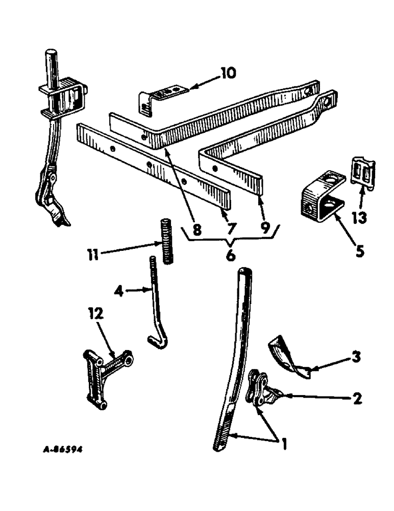 Схема запчастей Case IH 80 - (A-25) - SHOVEL COVERING ATTACHMENT, PIN BREAK, ONE PER ROW 