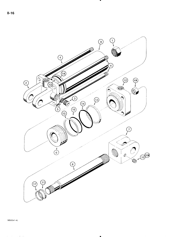 Схема запчастей Case IH 370 - (8-16) - TRANSPORT LIFT CYLINDER, 1272147C91 (08) - HYDRAULICS