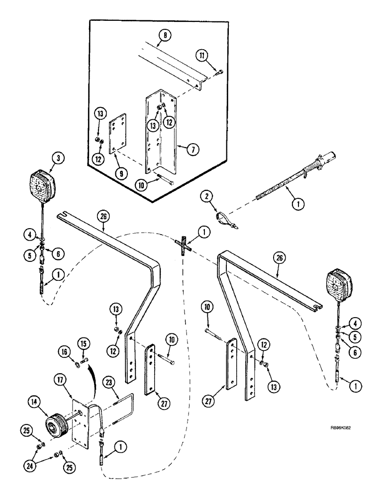 Схема запчастей Case IH 5800 - (4-06) - WIRING HARNESS AND LAMP MOUNTING, VERTICAL FOLD AND DOUBLE (04) - ELECTRICAL SYSTEMS