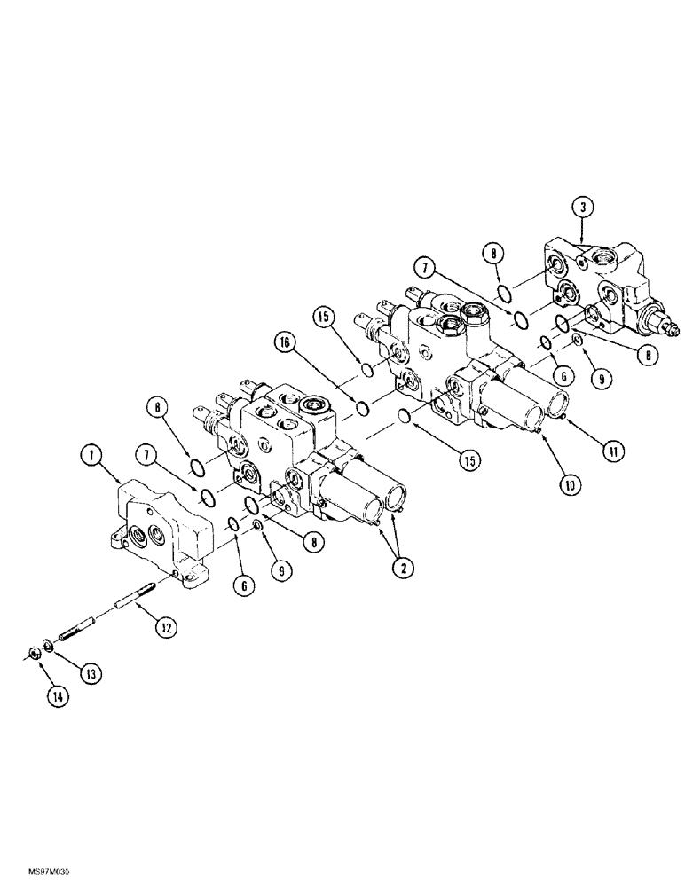 Схема запчастей Case IH 9370 - (8-048) - HYDRAULIC REMOTE VALVE ASSEMBLY, WITH LOAD LOCKS (08) - HYDRAULICS