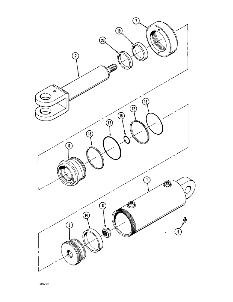 Схема запчастей Case IH 9310 - (8-034) - HITCH LIFT CYLINDER ASSEMBLY (08) - HYDRAULICS