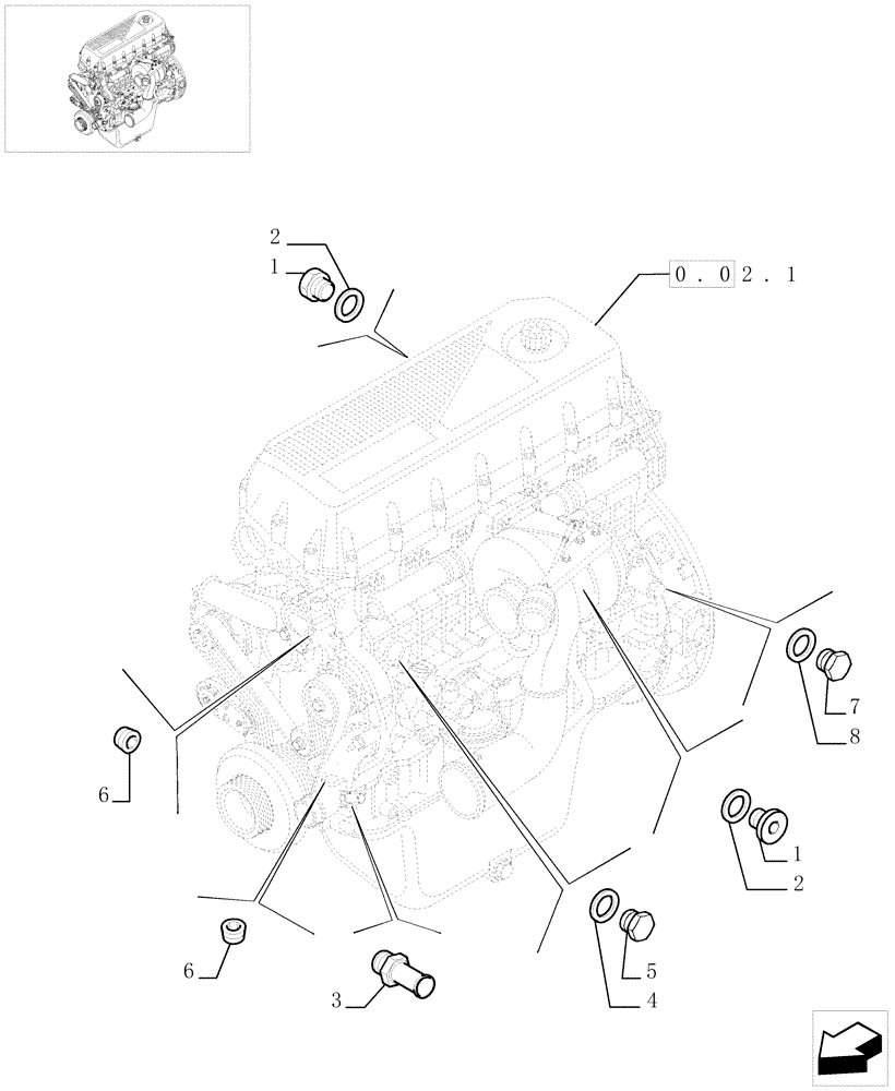 Схема запчастей Case IH F2BE0684A B003 - (0.32.4[01]) - PIPING - ENGINE COOLING SYSTEM (504032236-504031567) 