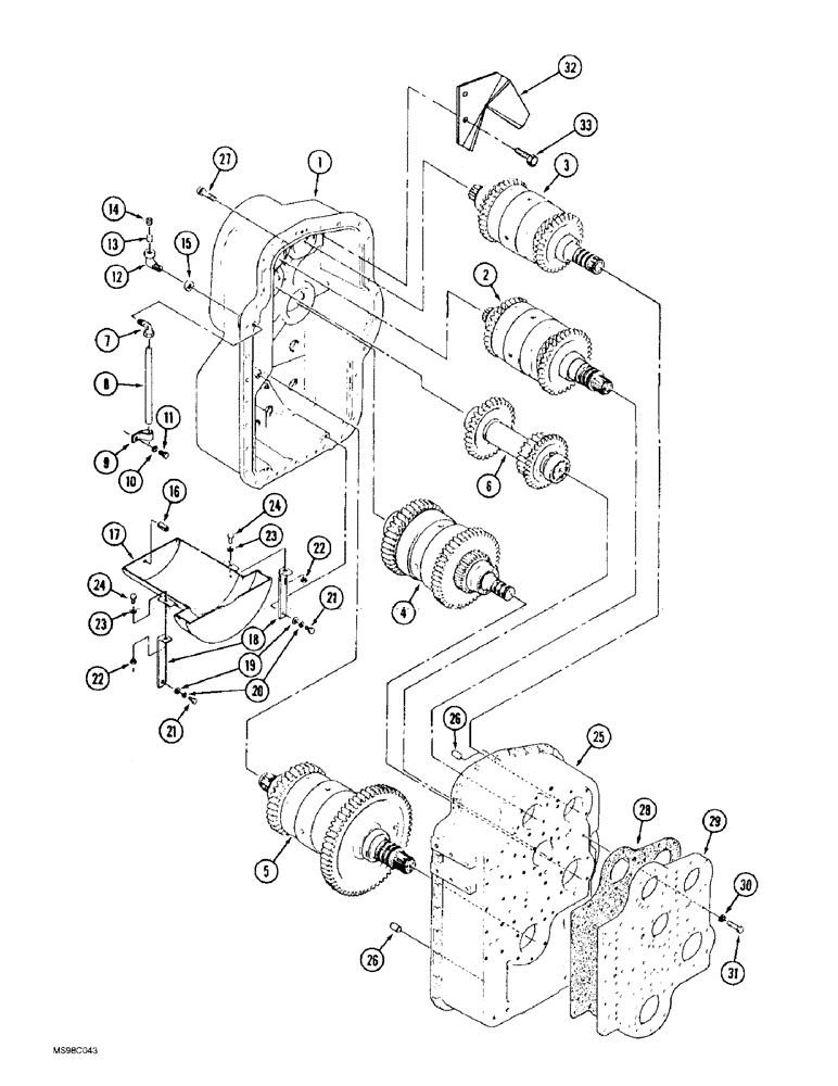 Схема запчастей Case IH 9350 - (6-014) - POWER SHIFT TRANSMISSION ASSEMBLY, HOUSINGS AND CLUTCHES (06) - POWER TRAIN