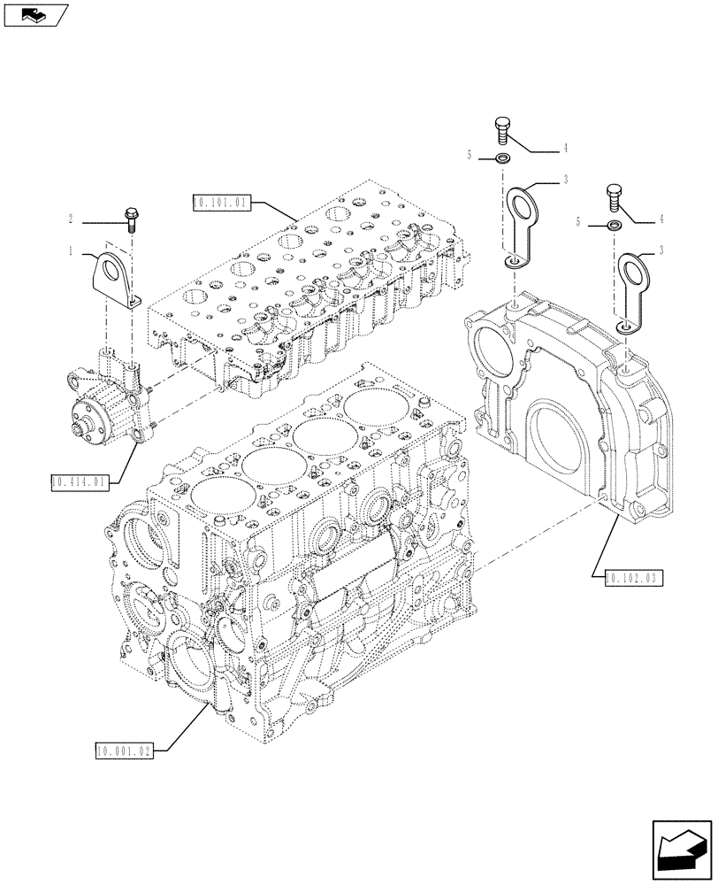 Схема запчастей Case IH F5AE5484C A002 - (10.012.04) - HOOKS - ENGINE (10) - ENGINE