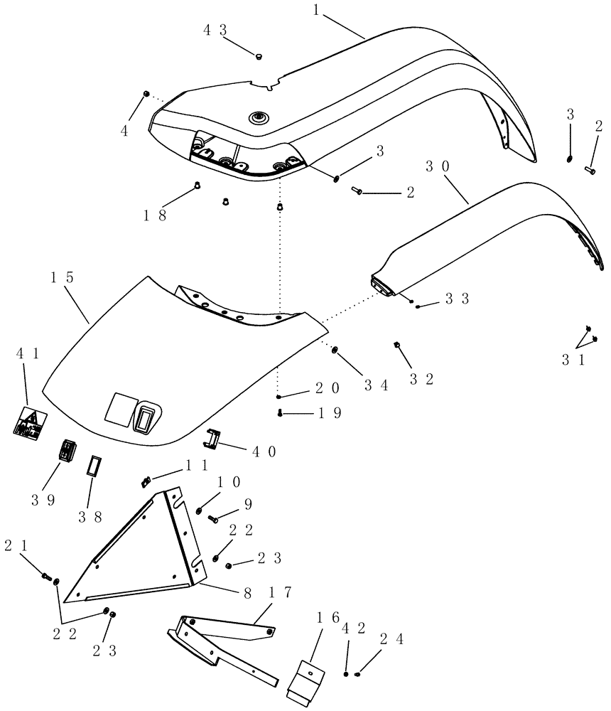 Схема запчастей Case IH MX255 - (09-07) - FENDERS - REAR (09) - CHASSIS/ATTACHMENTS