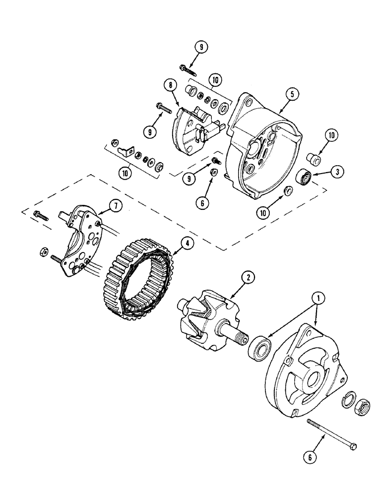 Схема запчастей Case IH 1494 - (4-084) - ALTERNATOR ASSEMBLY, ENGINES P.I.N. 11431342 AND AFTER, NORTH AMERICA ONLY (04) - ELECTRICAL SYSTEMS