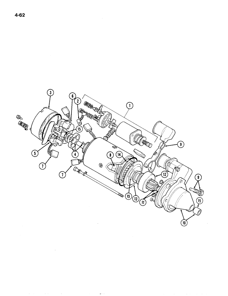 Схема запчастей Case IH 1194 - (4-62) - K957341 STARTER, LUCAS 27421 (04) - ELECTRICAL SYSTEMS