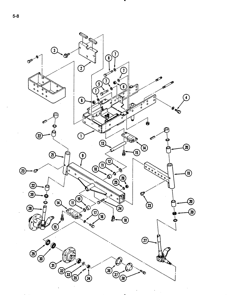 Схема запчастей Case IH 275 - (5-08) - ADJUSTABLE FRONT AXLE (05) - STEERING