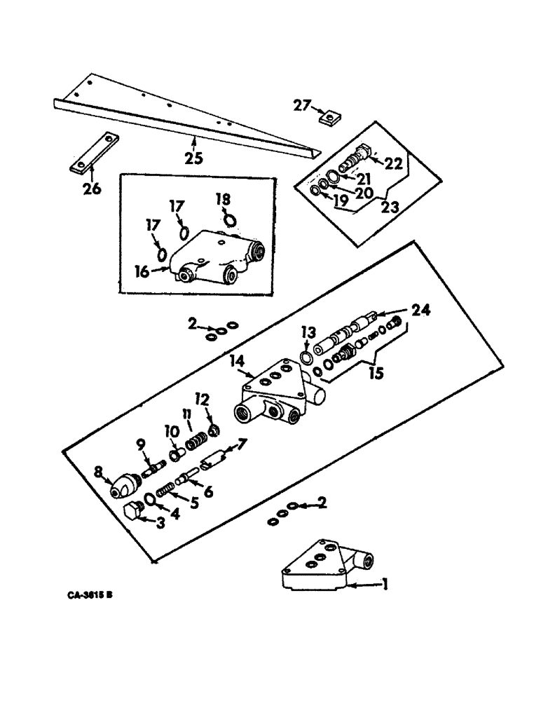 Схема запчастей Case IH 815 - (10-45) - HYDRAULICS, HEADER LIFT VALVE, FOR USE W/AUTOMATIC HEADER CONTROL (07) - HYDRAULICS