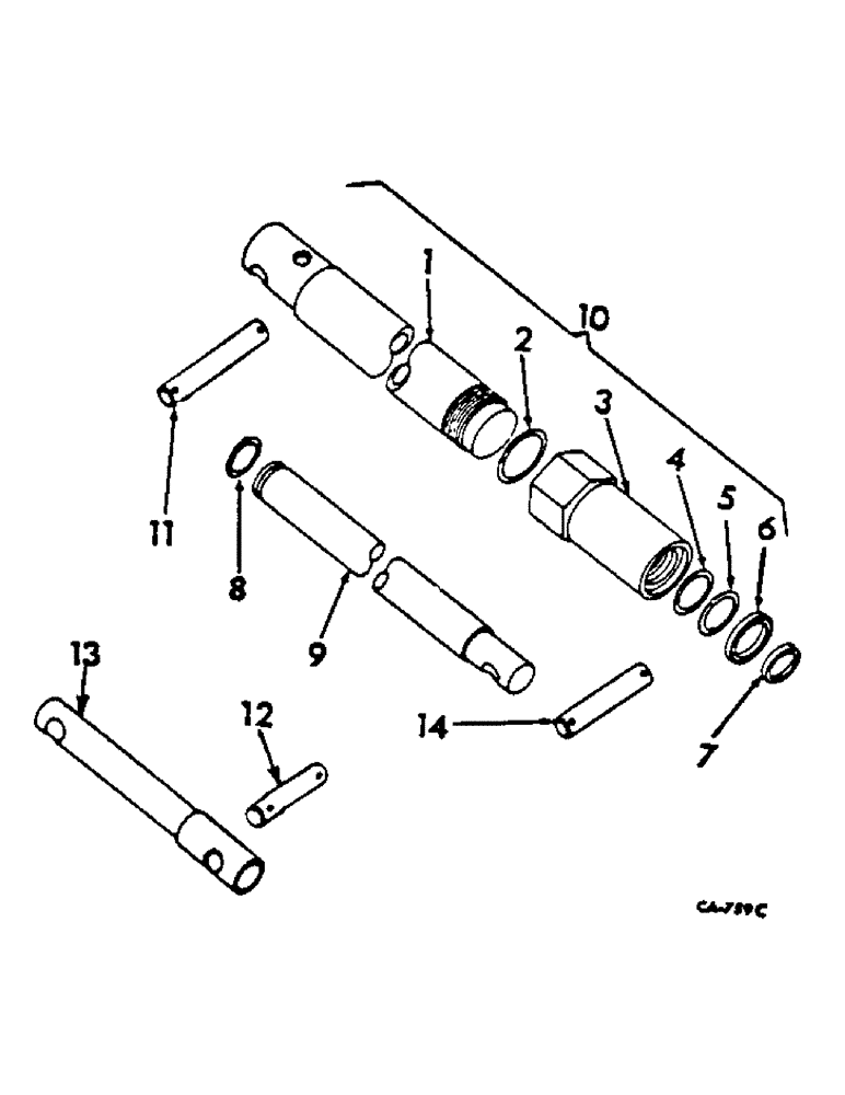 Схема запчастей Case IH 615 - (10-21) - HYDRAULICS, PLATFORM HYDRAULIC LIFT CYLINDER AND EXTENSION, SER. NO. 8000 AND BELOW (07) - HYDRAULICS