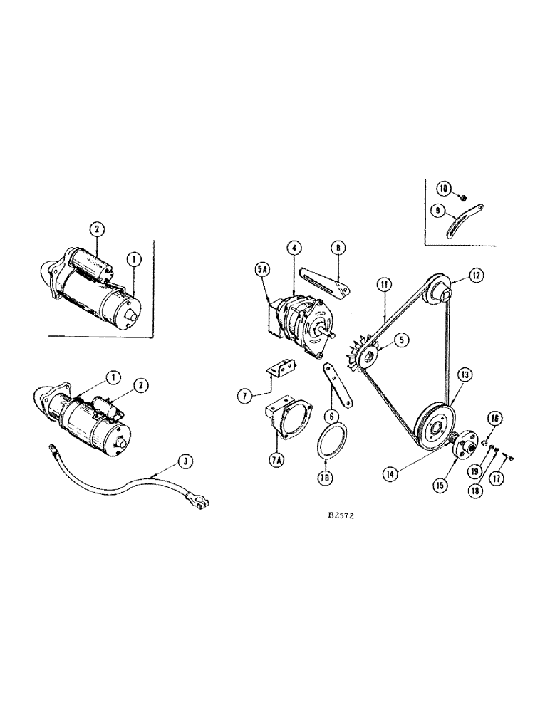 Схема запчастей Case IH 660 - (352) - ALTERNATOR TYPE ELECTRICAL SYSTEM, STARTING MOTOR 