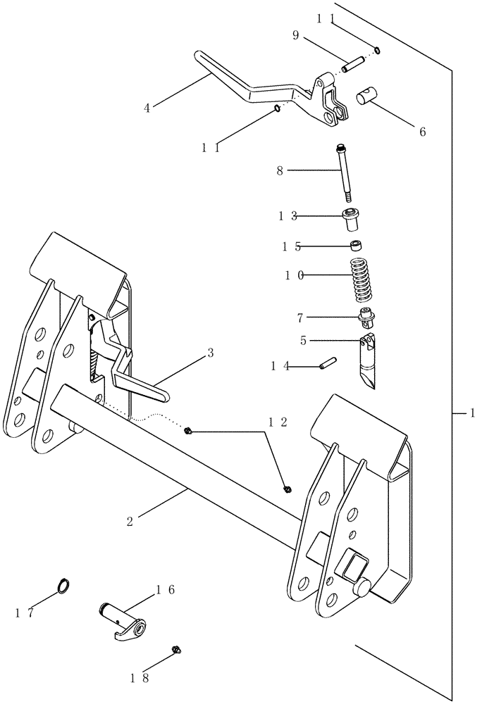 Схема запчастей Case IH LX232 - (09-18) - QUICK ATTACH ADAPTER (09) - CHASSIS/ATTACHMENTS