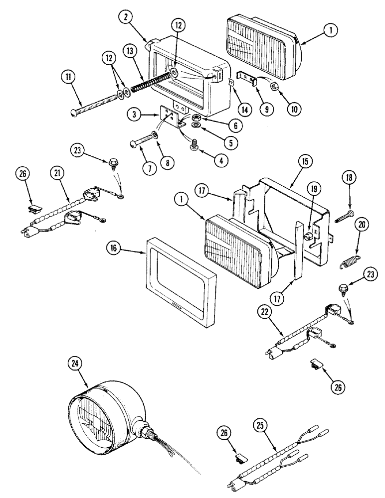 Схема запчастей Case IH 1394 - (4-082) - HEADLAMPS (04) - ELECTRICAL SYSTEMS