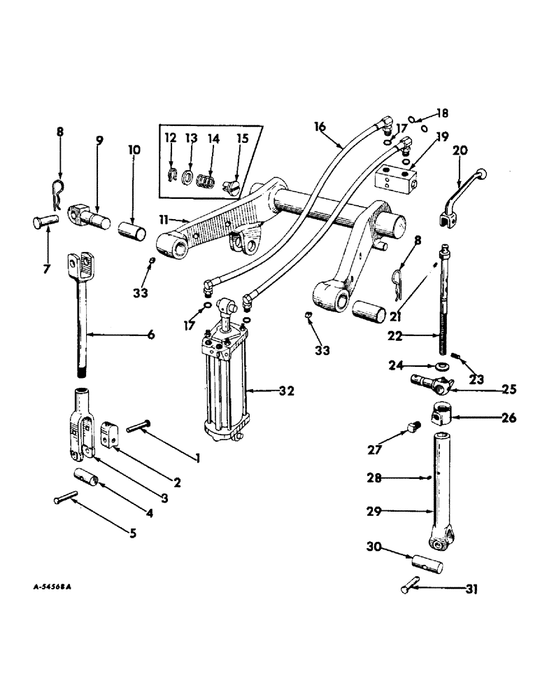 Схема запчастей Case IH 340 - (252) - DRAWBAR AND HITCHES, ROCKSHAFT, LIFT & LEVELING LINK, HYDRAULIC CYLINDER & CONNECTIONS, 340 SERIES Drawbar & Hitches