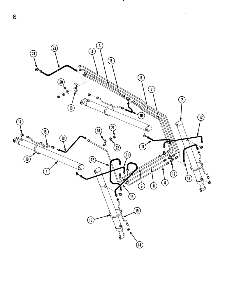 Схема запчастей Case IH 96L - (06) - HYDRAULIC TUBES AND HOSES (35) - HYDRAULIC SYSTEMS