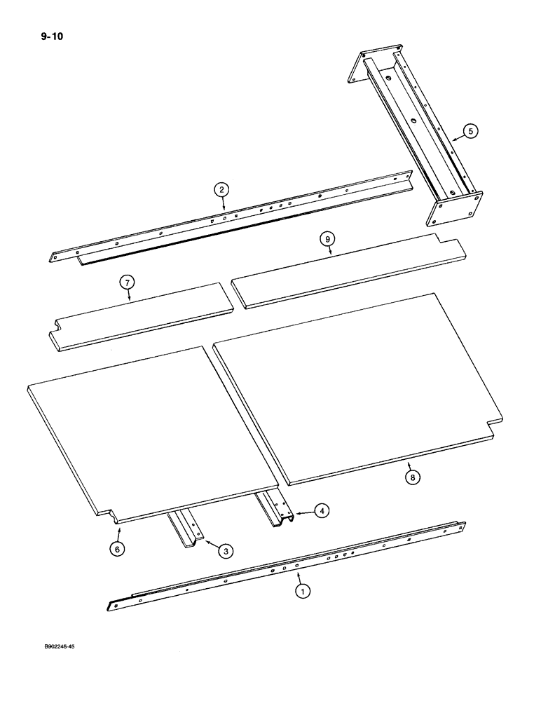 Схема запчастей Case IH 560 - (9-010) - SPREADER BOX, BOTTOM, FOUR PIECE BOARD CONNECTING, MODEL 560 ONLY (09) - CHASSIS/ATTACHMENTS